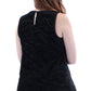 Alfani Women's  Velvet Sleeveless Jewel Neck Top Black Size 14