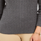 Karen Scott Women's Cotton Cable Knit Sweater Gray Size Petite L