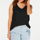 Style & Co Women's  V-Neck Tank Top  - Deep Black  Size Medium