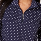 Karen Scott Women's Printed Zip Neck Top Blue Size Petite