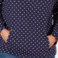 Karen Scott Women's Printed Zip Neck Top Blue Size Petite