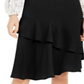 Alfani Women's Petite Tiered Ruffled Skirt  Black Size 12 P