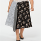 Calvin Klein Women's Plus Asymmetric Printed MIDI Skirt Black Size 18W