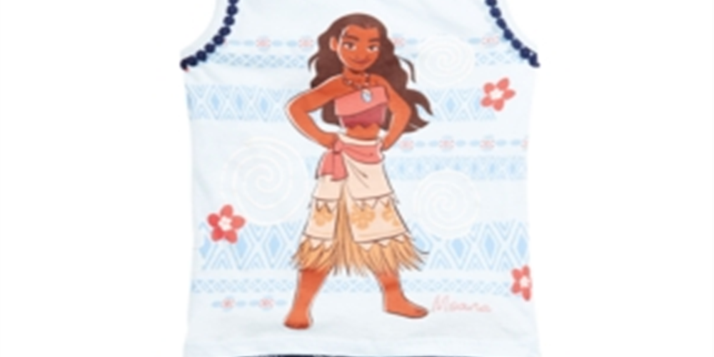Disney Little Girl's 2 Pc Moana Tank Top & Printed Skirt Set Blue Size -6X