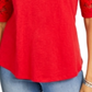 Charter Club Women's  Lace-Trimmed Top  Red Size Medium
