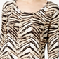 JM Collection Women's Printed 3/4 Sleeve Top Brown Size Petite Medium