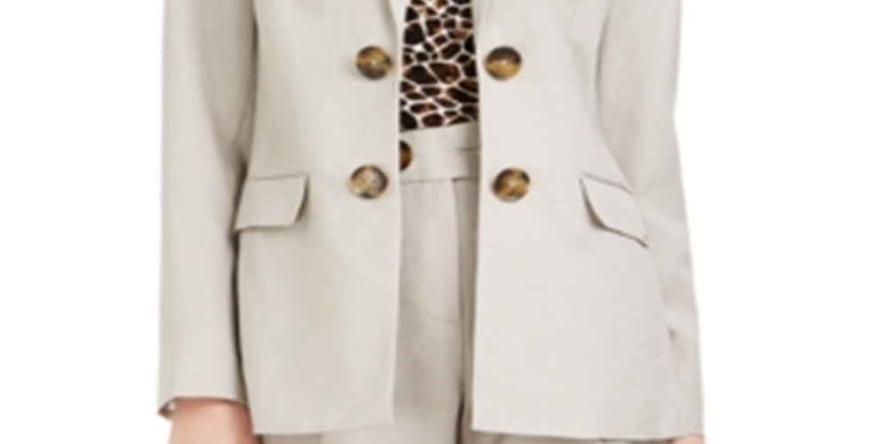 Calvin Klein Women's  Open Front Evening Blazer Jacket Beige Size 6
