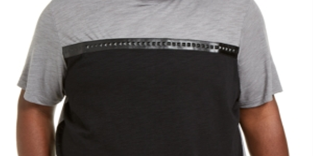 INC पुरुषों की हाफ-स्लीव क्लासिक फिट टी-शर्ट ग्रे साइज़ 2XB