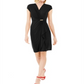 Charter Club Women's Knit Cap-Sleeve Crossover Dress  Black Size 2XL
