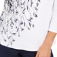 Charter Club Women's Printed Boat Neck Pima Cotton Top White Size X-Large