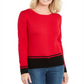 Karen Scott Women's Colorblocked-Hem Sweater  Red Size Medium