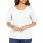 Karen Scott Women's  Ring Top  White Size 2XL