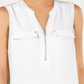JM Collection Women's  Zip-Front Utility Top  White Size XS