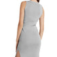 Guess Women's Coss Ribbed Tie Front Sweaterdress Gray Size S