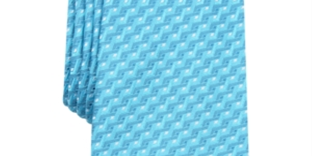 Alfani Men's Trellis Geometric Professional Neck Tie Blue Regular