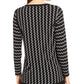 Alfani Women's Tie Printed Long Sleeve Scoop Neck Blouse Evening Top Black Size Petite Small