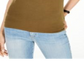 Guess Women's  Crew-Neck Metallic-Graphic T-Shirt Green Size XS