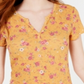 Ultra Flirt Women's Juniors Waffle Lace Back Pullover Top Gold Size Medium