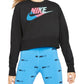 Nike Women's Logo Croped Sweatshirt Black Size XL