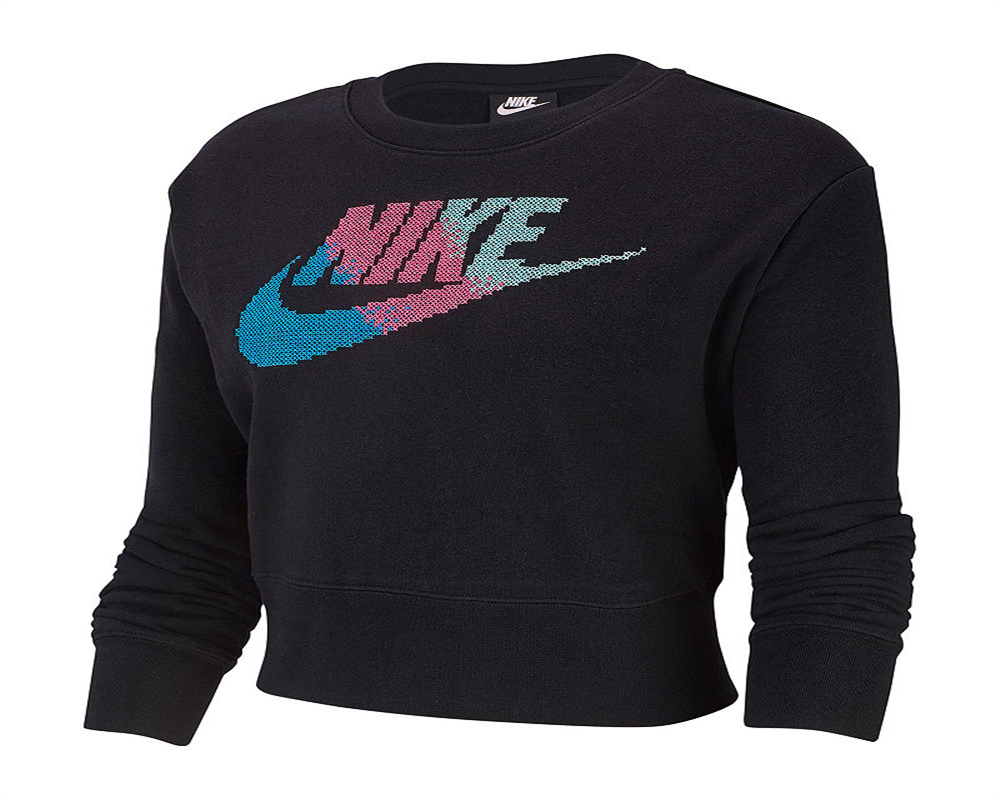 Nike Women's Logo Croped Sweatshirt Black Size XL