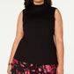 Alfani Women's Plus Sleeveless Mock Neck Top Black Size 2X