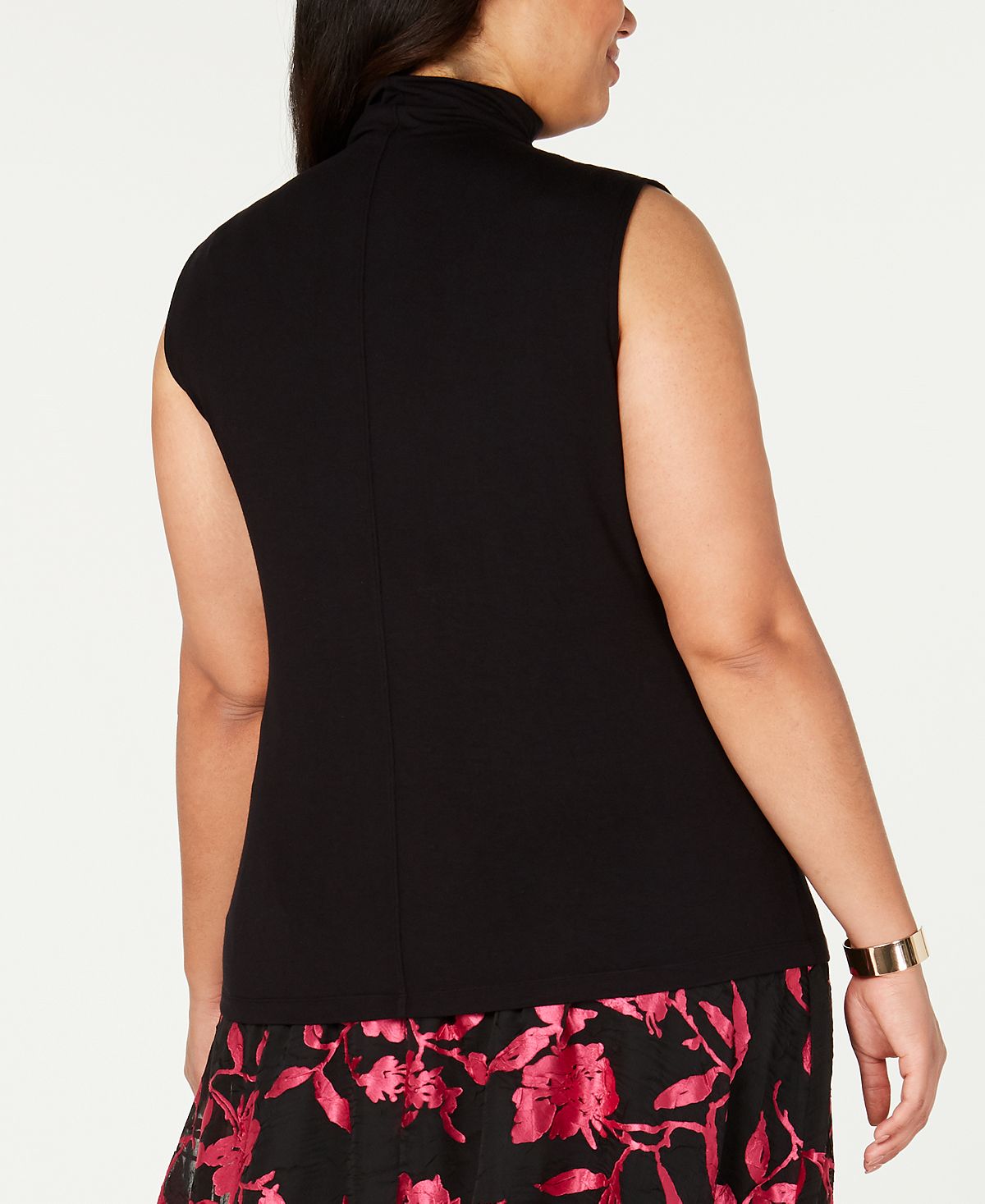Alfani Women's Plus Sleeveless Mock Neck Top Black Size 2X
