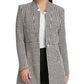 DKNY Women's Houndstooth Print Topper Jacket Gray Size 8