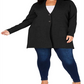 Charter Club Women's Sweater Plus Double-Button Cardigan  Black Size  0X