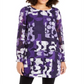 Alfani Women's Burnout Smocked Tunic Top Purple Size XS