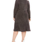R&M Richards Women's Shimmer Midi Dress, Metallic, Size 18W