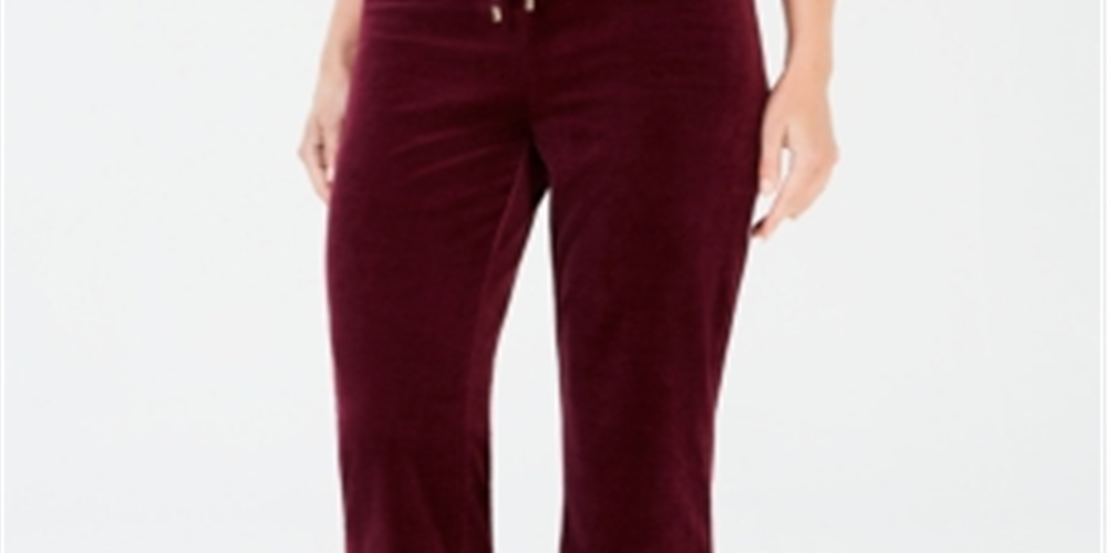 Charter Club Women's Velour Pull on Pants Purple Size XX-Large