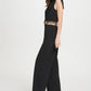 DKNY Women's Tie Neck Leopard Belt Jumpsuit Black Size 16