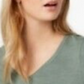 Maison Jules  Women's  Short Sleeve V Neck T-Shirt Top Green Size Small
