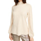 Alfani Women's Petite Embellished Mock-Neck Sweater  - Cocoa Butter Brown Size Petite L