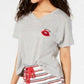 Jenni Women's Graphic Sleep T-Shirt Gray Size Medium