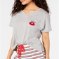 Jenni Women's Graphic Sleep T-Shirt Gray Size Medium