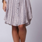 Wanderlux Women's Adjustable Sleeves V Neck Button Down Laxey Shirt Dress PinkSize L