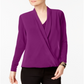 Alfani Women's  Petite Surplice Top Alf Fuchsia Size  PL