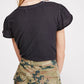 Free People Women's Latte Short Sleeve Tee Black Size X-Small