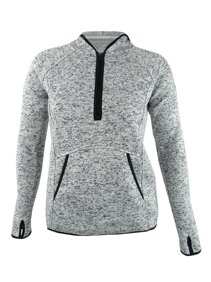 Ideology Women's Quarter-Zip Hoodie Sweater  White Size Medium