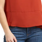 BCBGMaxazria Women's Peplum Asymmetric Blouse Copper Size M