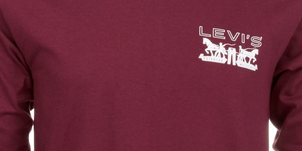 Levi's Men's Physics Logo Long-Sleeve T-Shirt Red Size Large