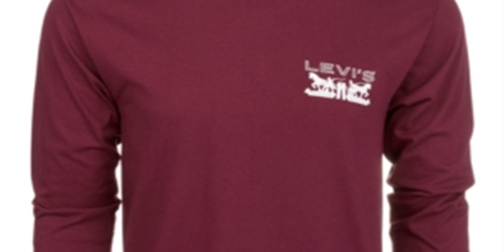 Levi's Men's Physics Logo Long-Sleeve T-Shirt Red Size Large