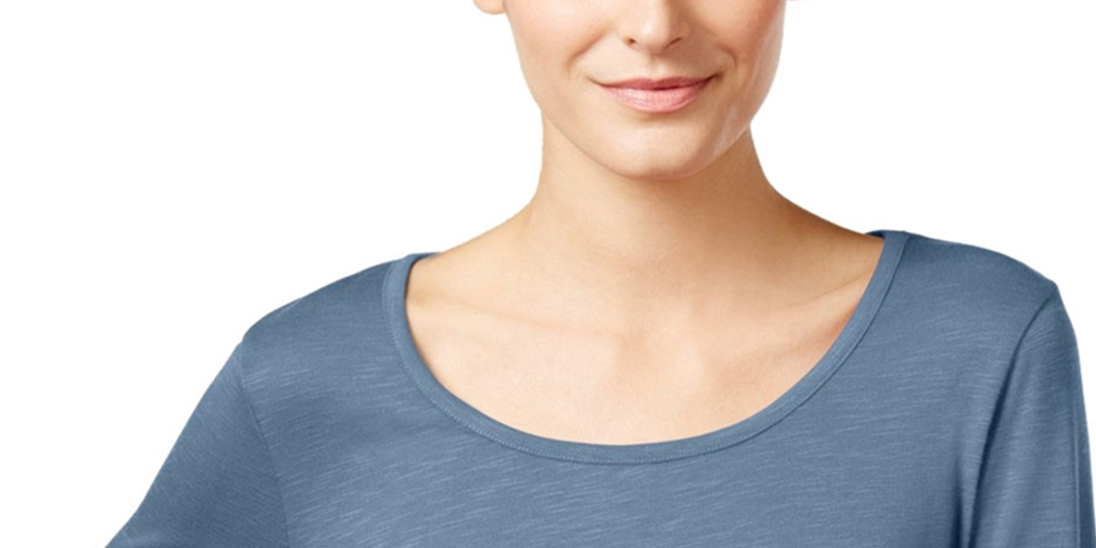 Style & Co Women's Chiffon-Hem Top  Blue Size 2XL