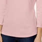 Charter Club Women's Pima Cotton Boat Neck Button Shoulder Top Pink Size XL