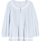 Lucky Brand Women's Pintuck Peasant Top Blue Size XS