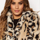 Levi's Women's Leopard Print Faux Fur Jacket Yellow Size Medium