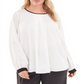 Calvin Klein Women's Plus Sheer Pleated Blouse White Size 1X