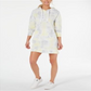 Calvin Klein Women's Performance Tie Dye Printed Logo Hoodie Dress Citrus Combo Yellow Size Medium