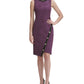Tommy Hilfiger Women's Suede Asymmetric Hem MIDI Dress Purple Size 16